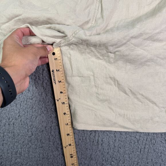 Abercrombie & Fitch Shorts Mens 38 Beige 100% Linen Flat Front 7” Summer NEW - Picture 7 of 8